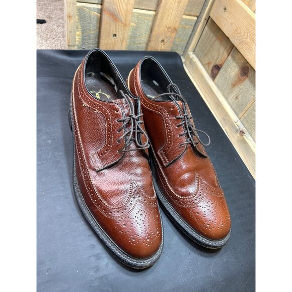 Executive Imperial Long Wing Tip Oxford Shoes Brown Leather US 12 D Mens Classic - Picture 2 of 13